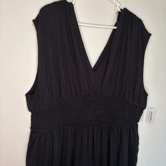 OLD NAVY NEW Sleeveless Romper Women Petite XXL Black Stretch Soft Cinched Waist - Picture 3 of 7